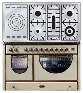 ILVE MCSA-120SD-VG Antique white 厨房炉灶 照片