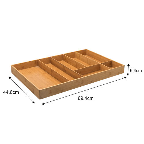 Лоток для столовых приборов 7 отсеков Delinia 44.6x69.4x6.4 см бамбук цвет бежевый фото