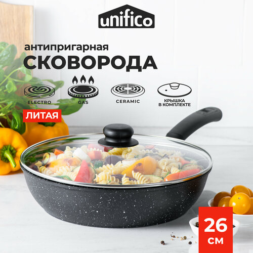 Сковорода литая с крышкой Unifico My day Grande 26см фото