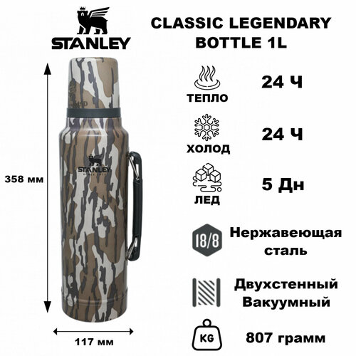 Термос Stanley Legendary Classic Bottle 1.0L Bottomland Mossy Oak фото