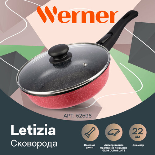 Сковорода из литого алюминия Werner Letizia 52596 22 см красный фото