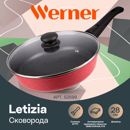 Сковорода из литого алюминия Werner Letizia 52599 28 см красный фото