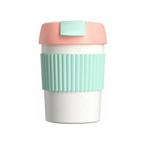 Термостакан-непроливайка KissKissFish Rainbow Vacuum Coffee Tumbler Mini (розовый, светло-зелёный, белый) фото