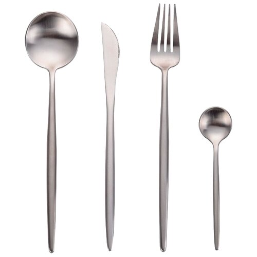 Xiaomi Набор столовых приборов Maison Maxx Stainless Steel Modern Flatware, 4 предмета Silver 1 4 фото