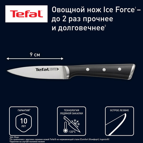 Tefal Ice force, лезвие: 9 см, черный фото