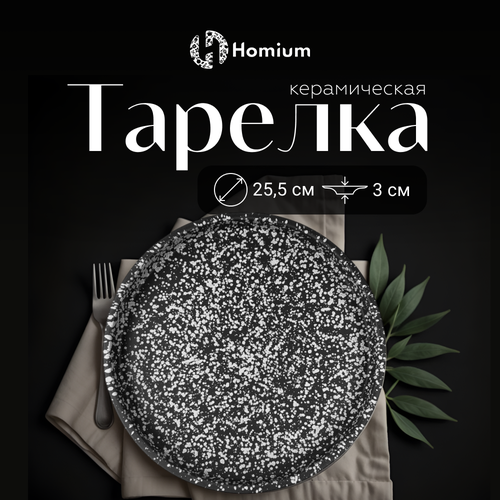 Тарелка сервировочная для вторых блюд, пасты Homium Graphite, D25.5см, цвет серый фото