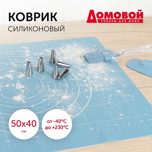 Силиконовый коврик для выпечки и раскатки теста 50x40, антипригарный кондитерский коврик для выпечки, многоразовый мягкий фото