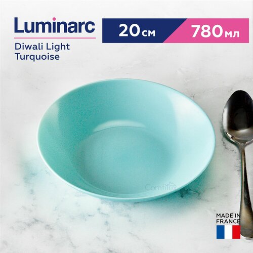 Тарелка глубокая Luminarc Diwali Light Turquoise для супа, 20 см, 780 мл фото