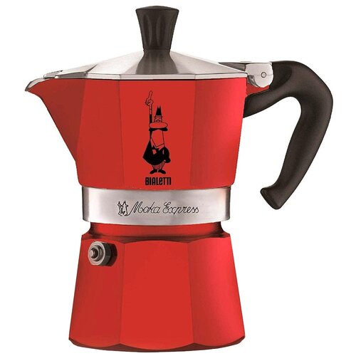 Гейзерная кофеварка Bialetti Moka Express Color, 130 мл0.13 л, red фото