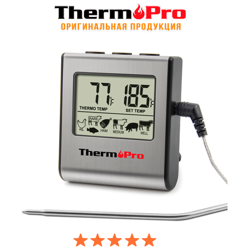 Термометр со щупом ThermoPro TP-16 для мяса с инструкцией на русском языке фото