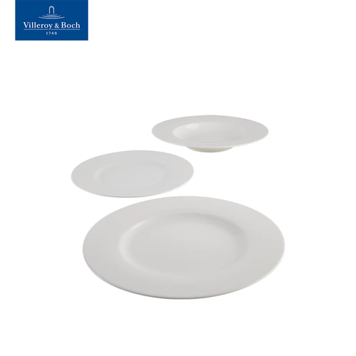 Набор посуды столовой из 12-ти тарелок, Basic White Dinner Set VIVO, Villeroy & Boch Group Премиум-Фарфор фото