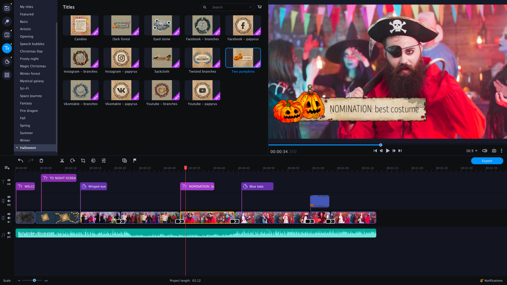 Movavi Video Editor Plus 2020 - Halloween Pack Effects DLC Steam CD Key 2.6 $