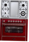 ILVE M-90FD-VG Red Kitchen Stove
