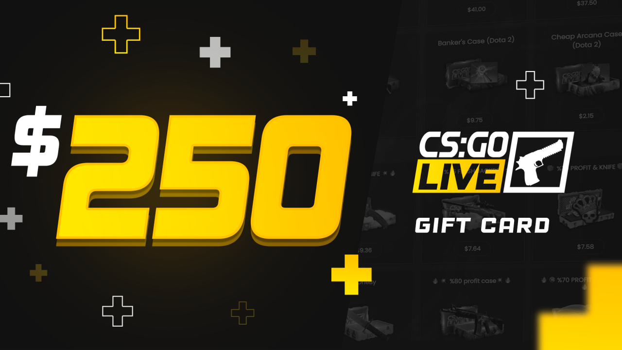 CSGOLive 250 USD Gift Card 292.89 $