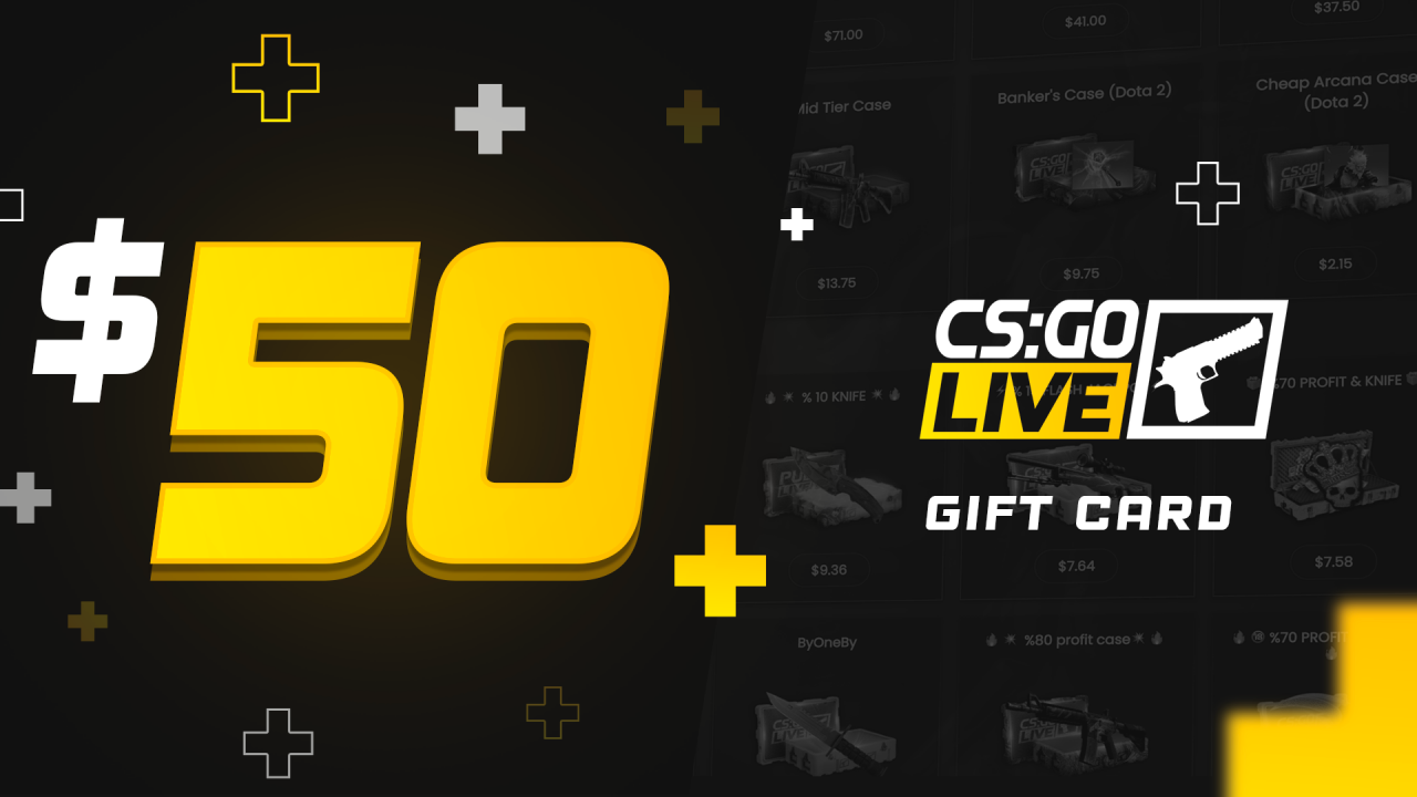 CSGOLive 50 USD Gift Card 58.58 $